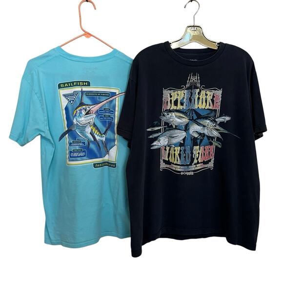 Columbia/Caribbean/Popular Demand Lot Of 4 Fishing Camping Tee Shirts Men Large - Picture 2 of 10